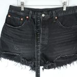 Levi's 501 Shorts Womens 32x2 Black Distressed Cut Off Premium Denim Button Fly Photo 11
