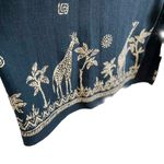 Vintage 90s midi long pencil skirt giraffe safari pattern boho size medium M Black Photo 2