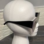 Oversize Square Shield Flat Top Exposed Lens Sunglasses. Black arms Photo 7