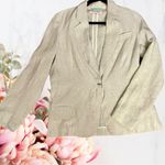 Nili Lotan Vintage Blazer Linen Tan Beige Sz 8 Photo 6