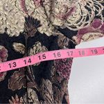 Vintage Y2K MSK Women's Black Floral top beading shoulder pads ruched v neck Size M Photo 10