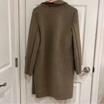Joan Vass  Women's Olive Open Front Pea Coat Photo 1