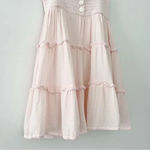 She Made Me Liv Crochet Tiered Mini Babydoll Dress in Petal Photo 8