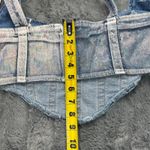 Forever 21 NWT  Women's Denim Curved-Hem Top Metallic Stripes Bustier Size M Photo 7