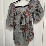 Chaser Gray Floral‎ Off-Shoulder Top Photo 1