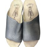 Fly London Whin Wedge Sandals Clogs Silver Metallic Size 41 (10-10.5) Minimalist Photo 1