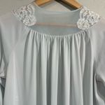 Vintage 1970s Shadowline Baby Blue Lace Trim Nylon Robe Small Long Lingerie Photo 10