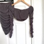 Michael Costello  X Revolve Jayce Gray Long Sleeve Skirt Set Size Small S Photo 9