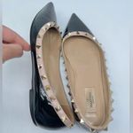 Valentino Garavani  Black Patent leather beige trim rockstud Ballet flats EU 38 Photo 9
