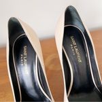 Saint Laurent • Janis 105 Cap-Toe Platform Pump two tone beige nude black heels Photo 3