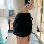 White Fox Boutique White Fox Black Wrap Skirt Boutique Waist Tie Mini Photo 1