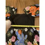 JessaKae Fairytale fireside floral puff sleeve black metallic organza Mini dress Blue Photo 8