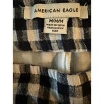 American Eagle  Mini Skirt Medium Black White Cotton Linen Lined Check Chic City Photo 4