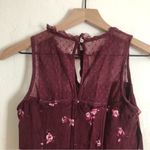 Hollister Red Fit and Flare Floral Lace Sheer High Neck Tie Mini Dress Photo 7