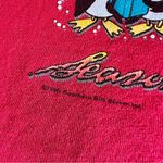 Hanes Vintage Ugly Christmas Sweatshirt Womens Large Red Shirt Penguins 90s Photo 3