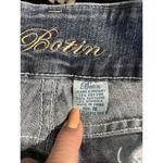 Botin Medium Wash Cuffed Capri Jeans Size 16‎ Mid Rise Pockets Embroidered Blue Photo 4