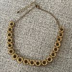 Anthropologie  Gold Tone Smoky Topaz Rhinestone Necklace Photo 4
