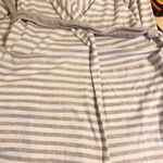 Anne Klein Beige/White Striped Cotton Blend Robe Tie /Belt Closure EUC S Photo 8
