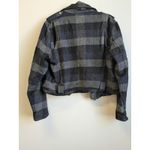 American Eagle  Women's Moto Jacket Plaid Wool Blend Asymmetrical Zip Coat Sz XL Photo 7