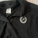 PINK - Victoria's Secret Victoria’s Secret PINK Preppy Cropped Polo Sweatshirt Black White Small Photo 5