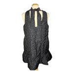 Scoop Jacquard Mini Swing Dress Halter‎ Neck Party Cocktail Ruffle Size Large Black Photo 12