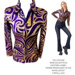VINTAGE Y2K RARE EQUESTRIAN HOBBY HORSE WESTERN IRRIDESCEN JACKET X SMALL EUC #4 Gold Size XS Photo 1