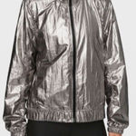 Lululemon Get Stellar Jacket Titanium Foil Windbreaker Hood Silver Size 10 Photo 0