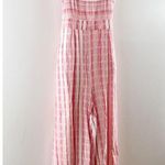 Lulus Sleeveless Coastal Living Red Striped Tie Back Wide Leg Jumpsuit Pink XS Photo 6