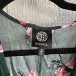 Bobeau  Statement Floral Romantic Feminine Wrap Dress in Dark Green Photo 1