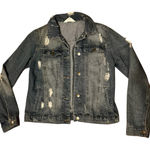 Ci Sono  Denim Jean Jacket Distressed Blue Medium Photo 0