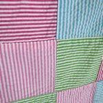 Talbots  100% Cotton Patchwork Striped Seersucker Short Straight Lined Skirt Sz 4 Photo 2