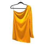 Forever 21 One Shoulder Gold Dress Long Bell Sleeve Party Cocktail Womens Large Photo 1