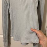 Free People We The Free Roll With It Thermal Size Large Blue  Waffle Knit Photo 4