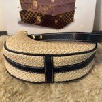 Elegant Tan and Black woven Women's shoulder hobo bag Brown Photo 1