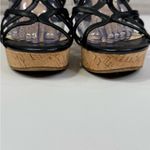 FERGIE "Villa" Cork Wedge Strappy Sandals Black Photo 5