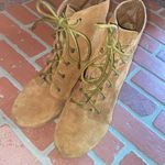 Urban Outfitters Kimchi blue leather suede tan lace up chunky heel boot Photo 4