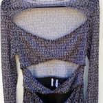 Princess Polly Womens 8 black Text me long sleeve mini dress-TIE NOT INCLUDED Photo 3