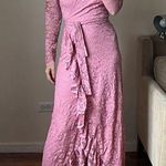 Ganni  flynn lace sea pink maxi dress size 38 6 C9 Photo 0
