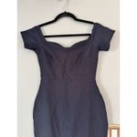 Lulus NWOT  How Much I Care Midnight Blue Off The Shoulder Midi Dress Size Small Photo 4