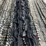 Alberto Makali  Crinkle Lace Embellished Top Blouse Long Sleeve Size Medium Black Photo 6