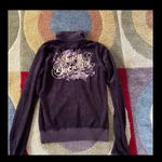 Juicy Couture y2k 90’s J Zipper Brown Velour Graphic Tracksuit Jacket Small Photo 2