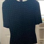 Scala Women's  Top XL Black Gold Beaded Silk Party Blouse Photo 0