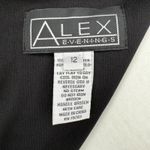 Alex Evenings Dress 12 Tiered Ruffle Chiffon Satin Gown Rhinestone Shawl Collar Photo 7