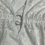 Tropical Escape White Eyelet Swim Plunging V-Neck Coverup w/Shirt Sleeves- 1X Photo 7