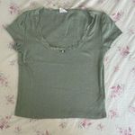 Cotton On  sage green baby pointelle bow tee Photo 0