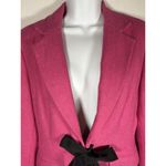 Lilly Pulitzer  Wool Blend Crop Blazer Tie Front Pink Preppy Old Money Small Photo 3