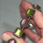 Pink and Green Stone Bracelet that Slips On Photo 5