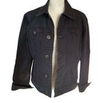 JAG women's M black collared long sleeve button down denim jean jacket pockets Size M Photo 5