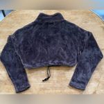 Urban Outfitters  Women’s‎ Small Dk Gray Poly Fleece Adjustable Hem Crop Pullover Photo 3