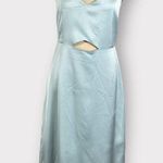Sam Edelman  Light Blue Cutout Satin Sleeveless Cami Midi Dress Women's Sz 12 NWT Photo 2